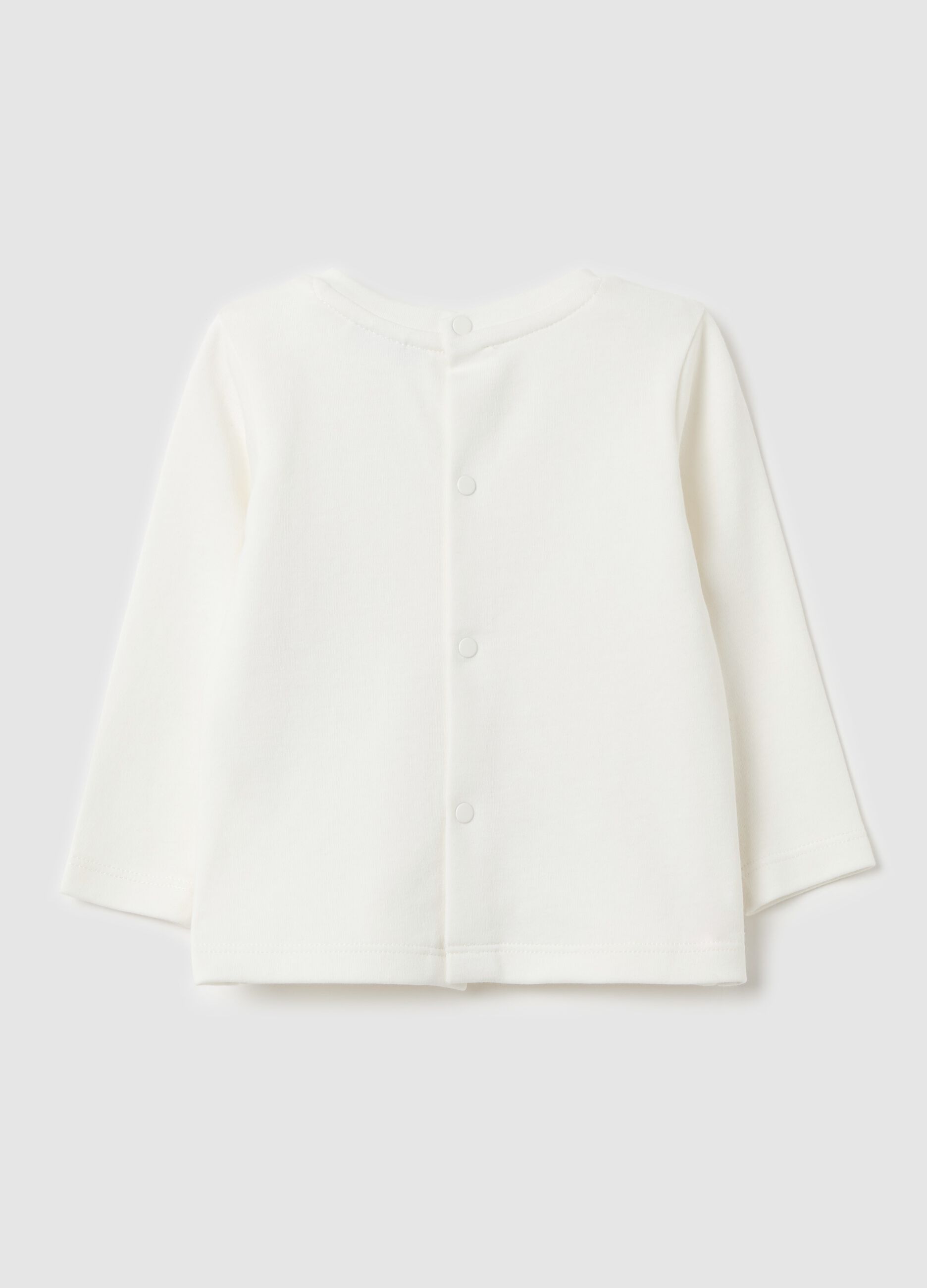 Cotton T-shirt with print and long sleeves