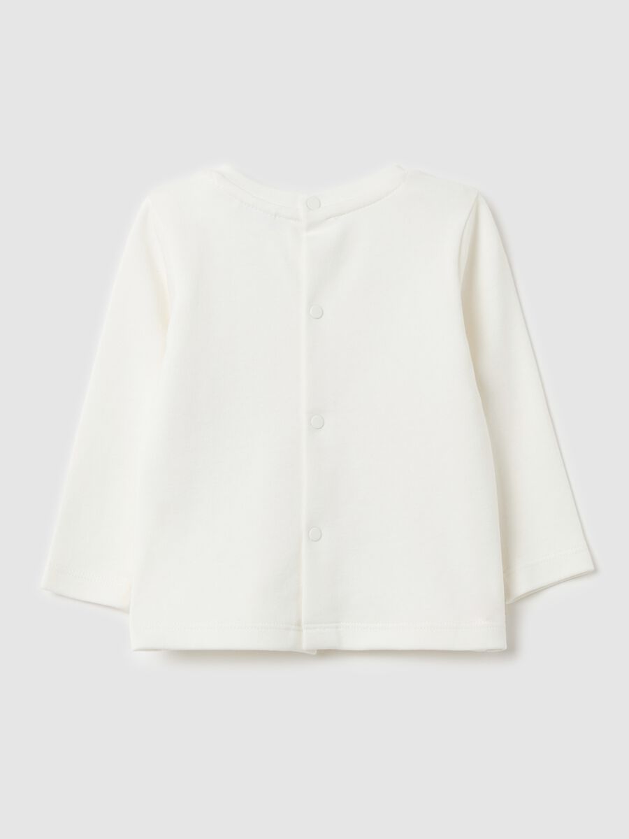Cotton T-shirt with print and long sleeves_1