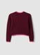 Red pure cotton cable-knit V-neck jumper for girls_4