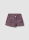 Pink animal-print slim-fit pure cotton shorts for girls_0