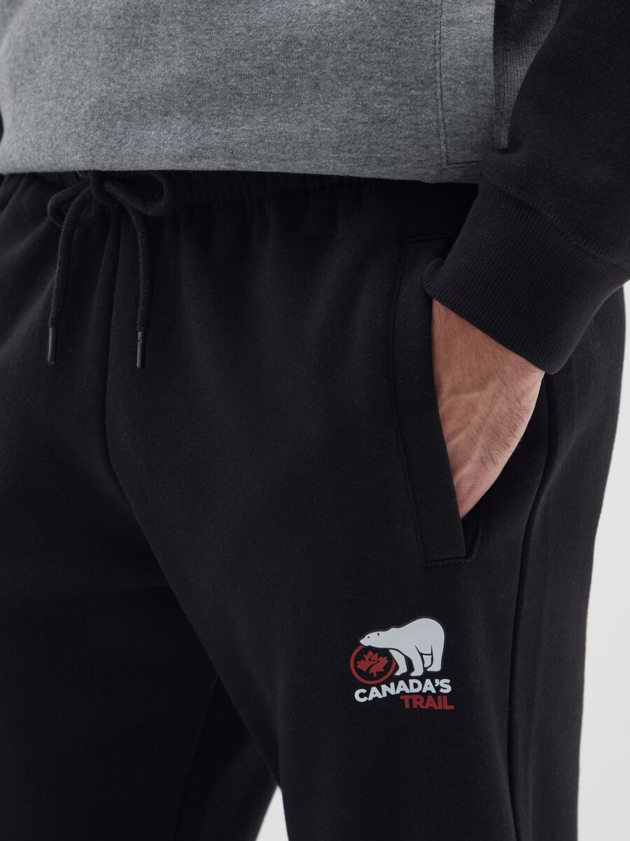 Black Cotton Blend Jogger Pants_3