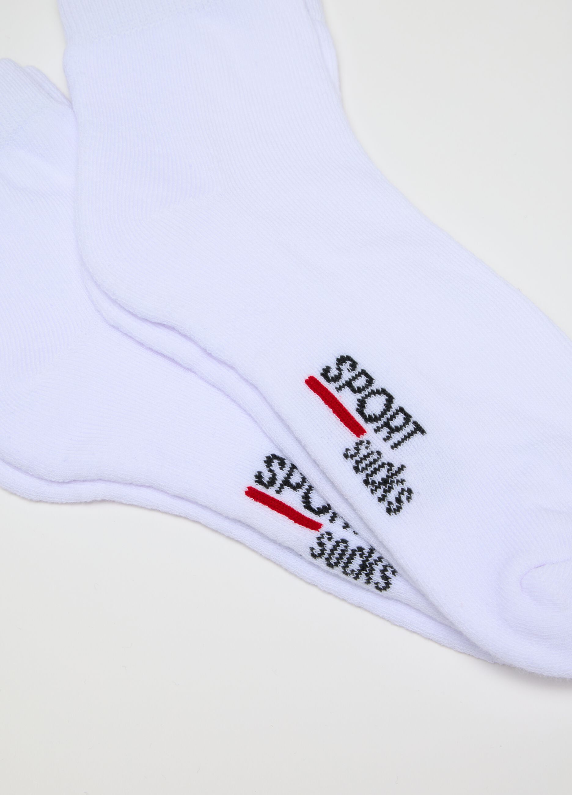 Pack of three men's short white cotton stretch socks