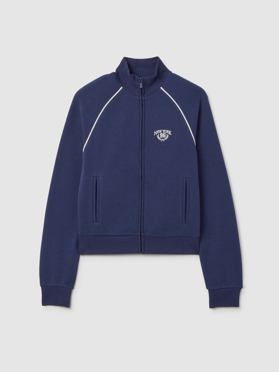 Blue cotton blend sweatshirt regular fit_5