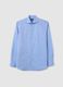 Men's blue pure cotton shirt easy iron_4