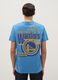 Sky Blue Pure Cotton Regular Fit T-shirt with Golden State Warriors Logo_2