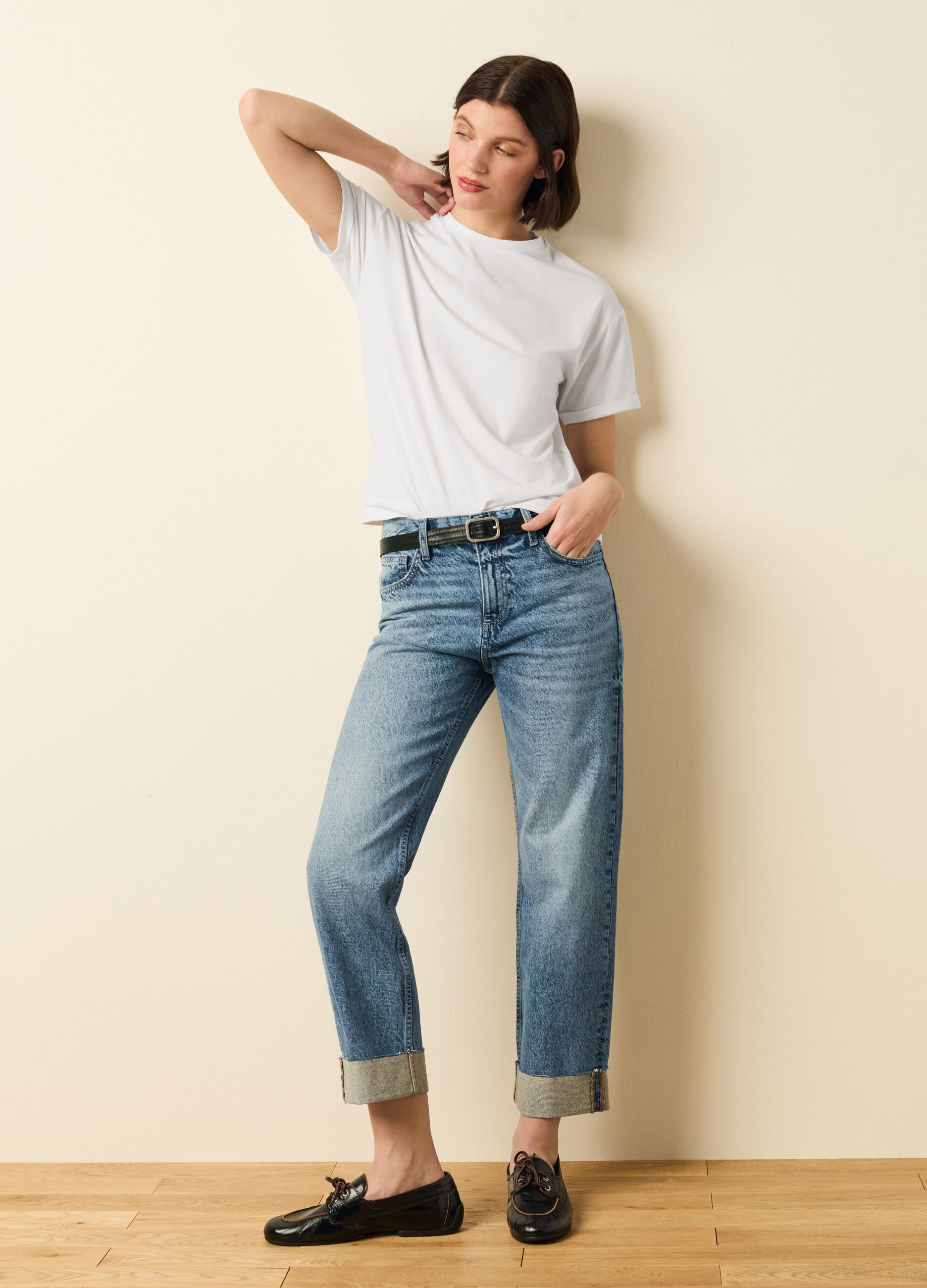 Relaxed-fit ankle jeans with turn-ups