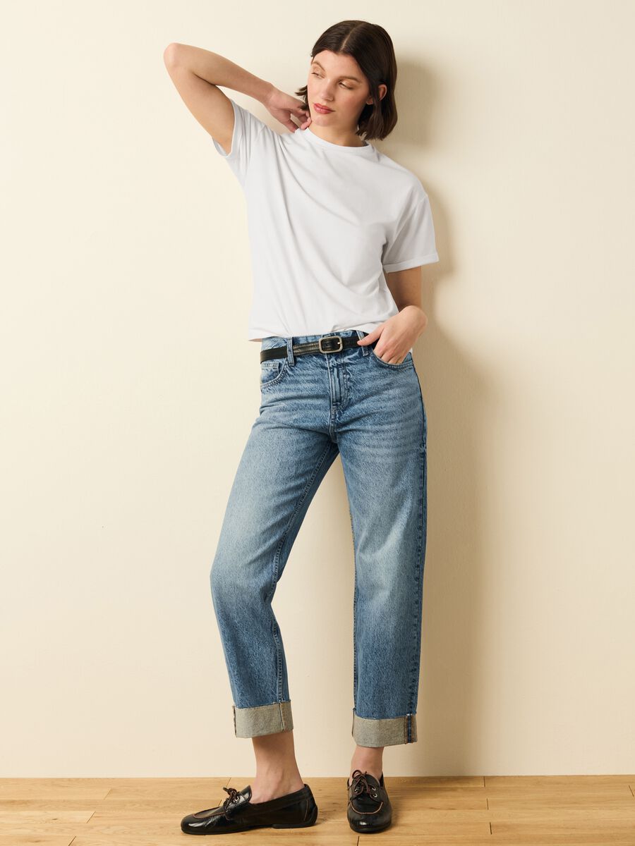 Relaxed-fit ankle jeans with turn-ups_0