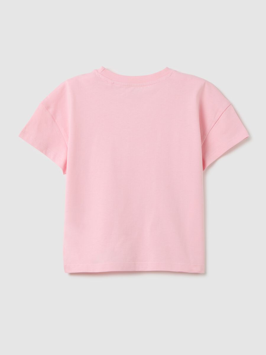 Pink T-shirt with fish print for girls_1