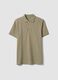 Green pure cotton piqu&eacute; polo shirt with classic collar, regular fit_4