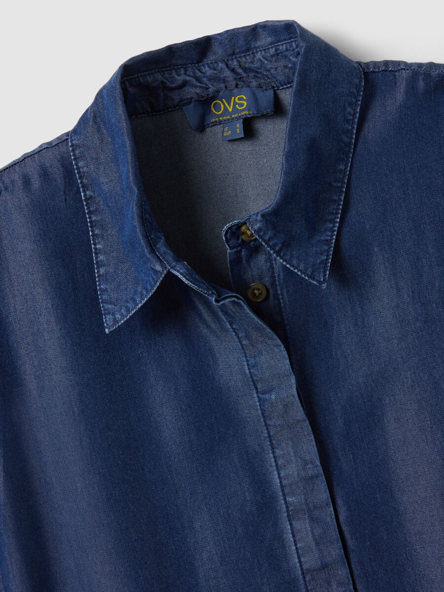 Pure blue lyocell dress in regular fit_5