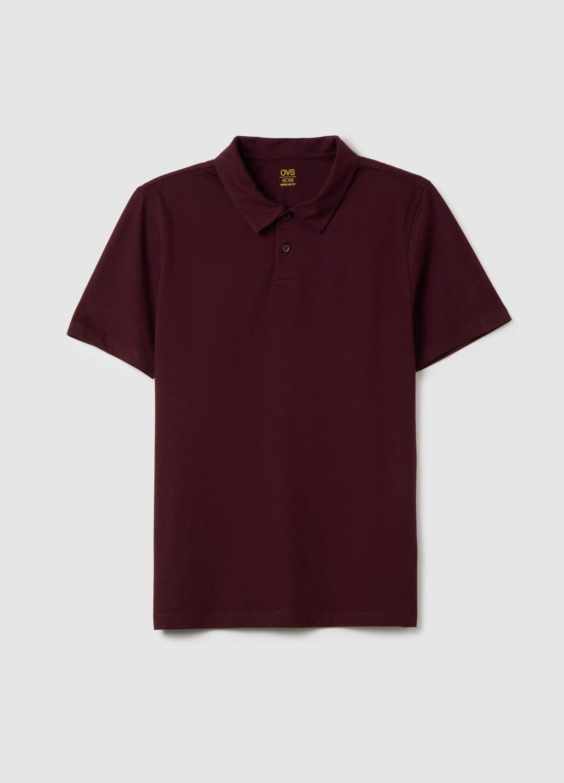 Men's red pure cotton polo regular fit