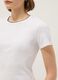 T-shirt in puro cotone bianco regular fit con cucitura a contrasto_3