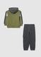 Green hooded cotton blend outfit_1