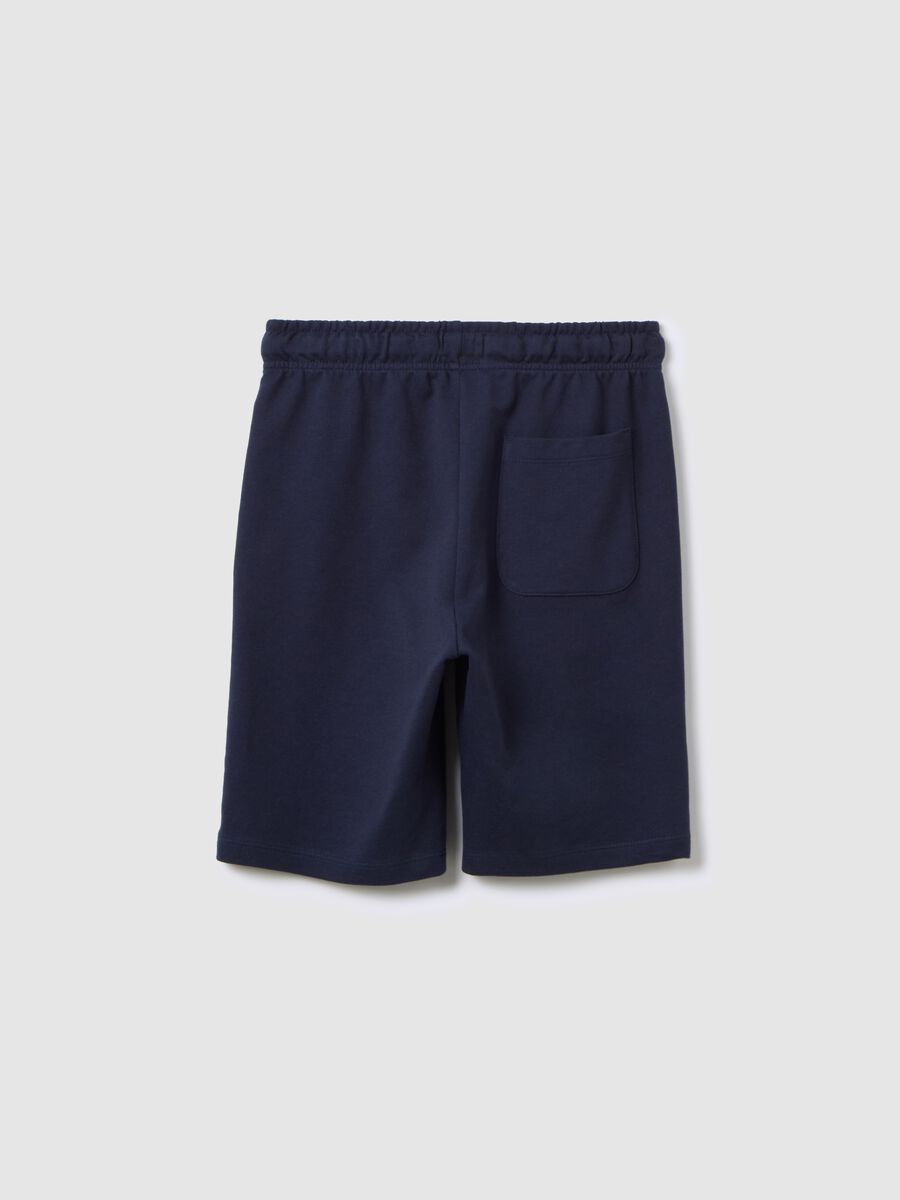 Shorts da ragazzo in puro cotone blu regular fit_4