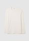 White long sleeve pure cotton regular fit T-shirt_4