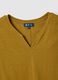 Yellow pure cotton regular fit V-neck T-shirt_1