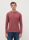Red Long Sleeve Cotton Stretch Regular Fit T-Shirt_1