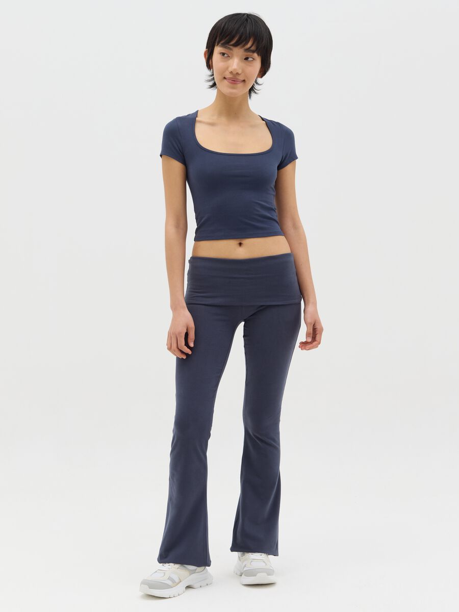 Blue T-shirt with square neckline_1
