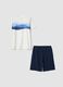 Blue short pyjamas in pure organic cotton for kids, regular fit_0