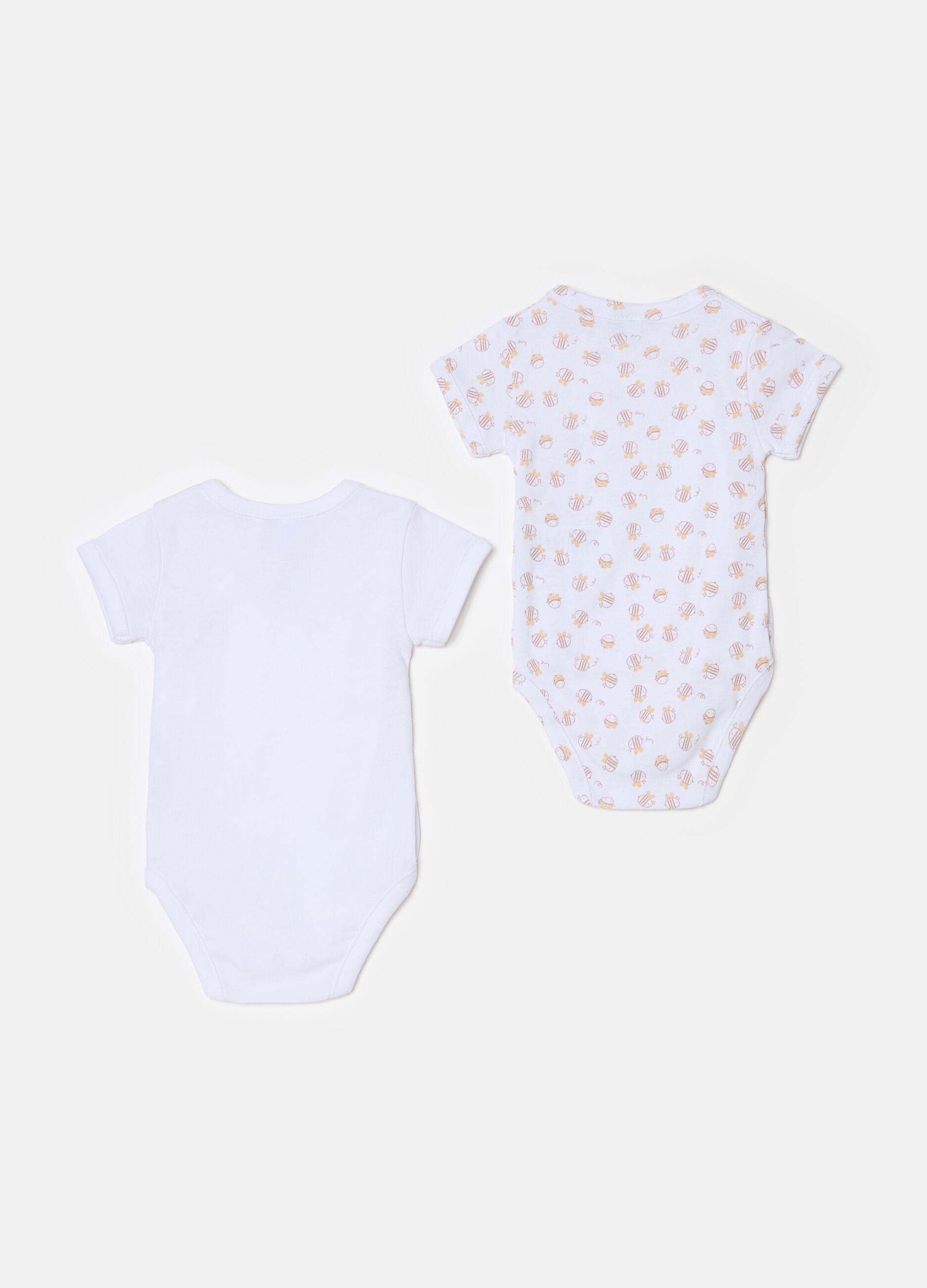 Two-pack organic cotton bodysuits with print