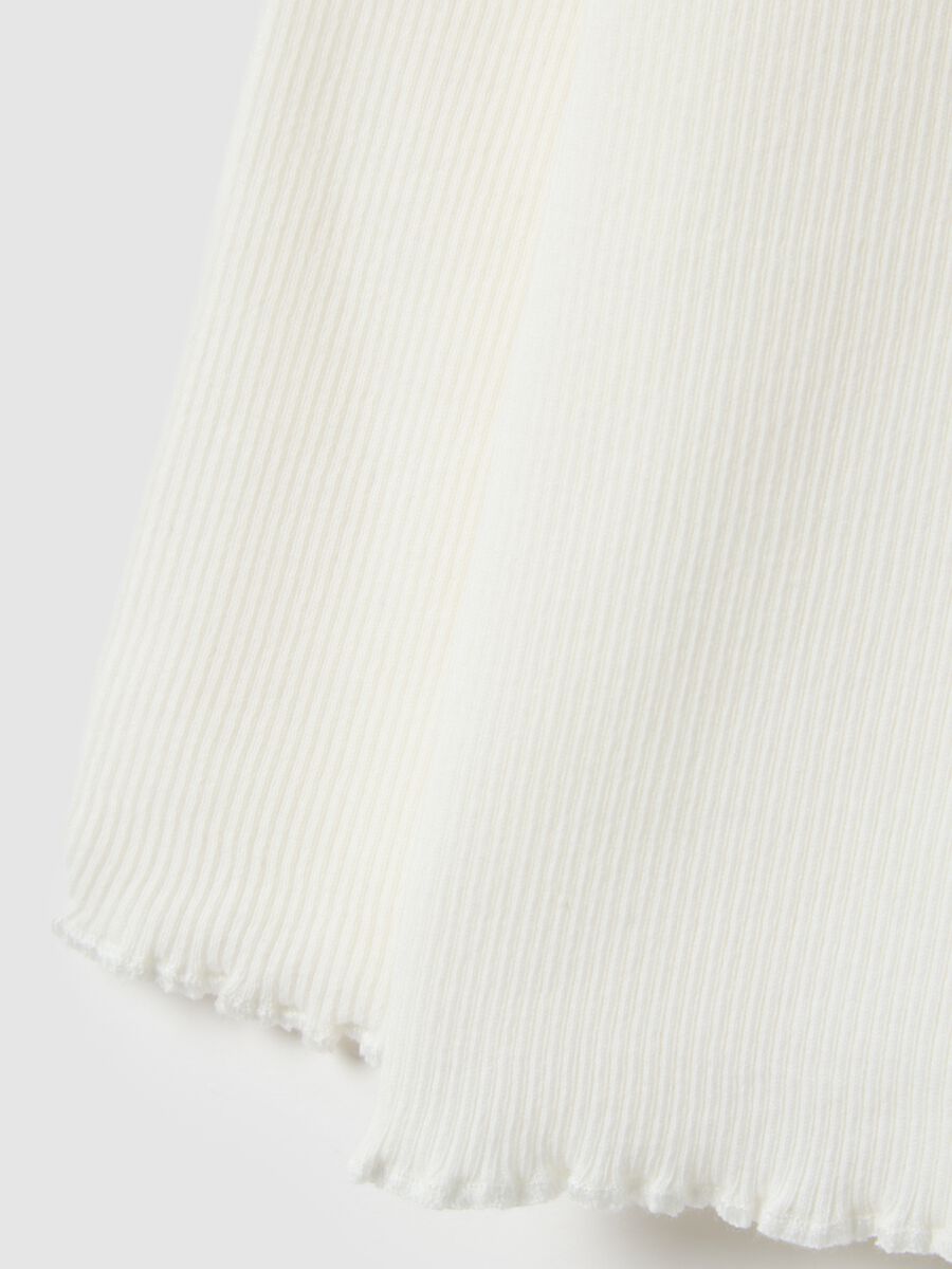 Girl's white long-sleeve t-shirt in regular fit cotton blend_3