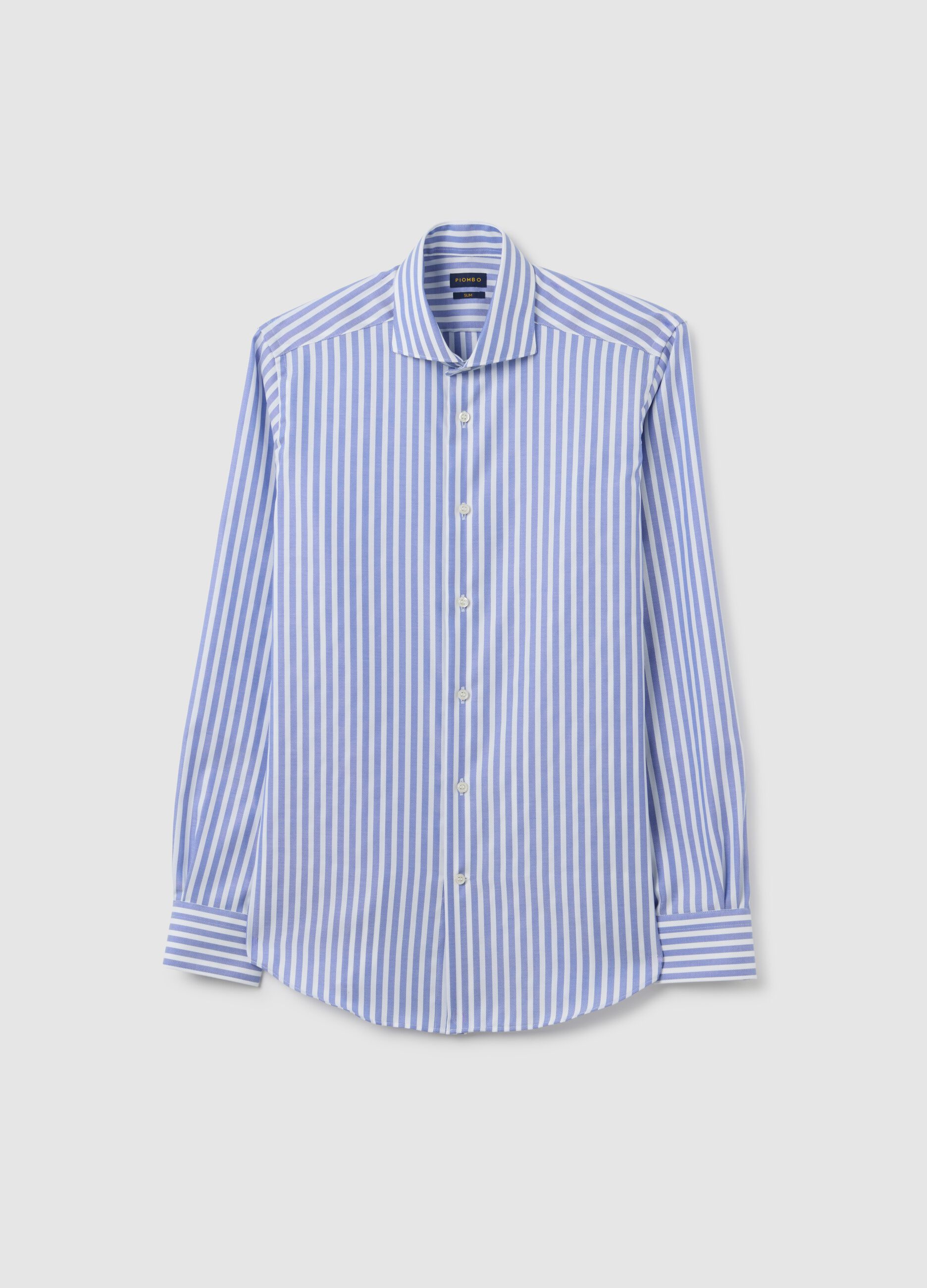Slim fit pure cotton striped shirt