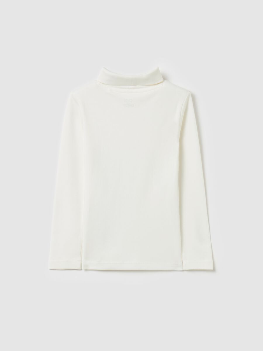 T-shirt with high neck with glitter print_1