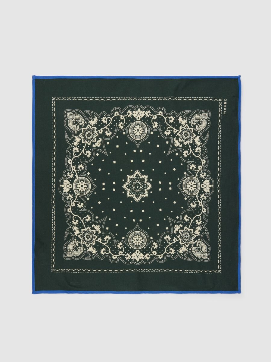 Green Cotton Paisley Print Bandana_1