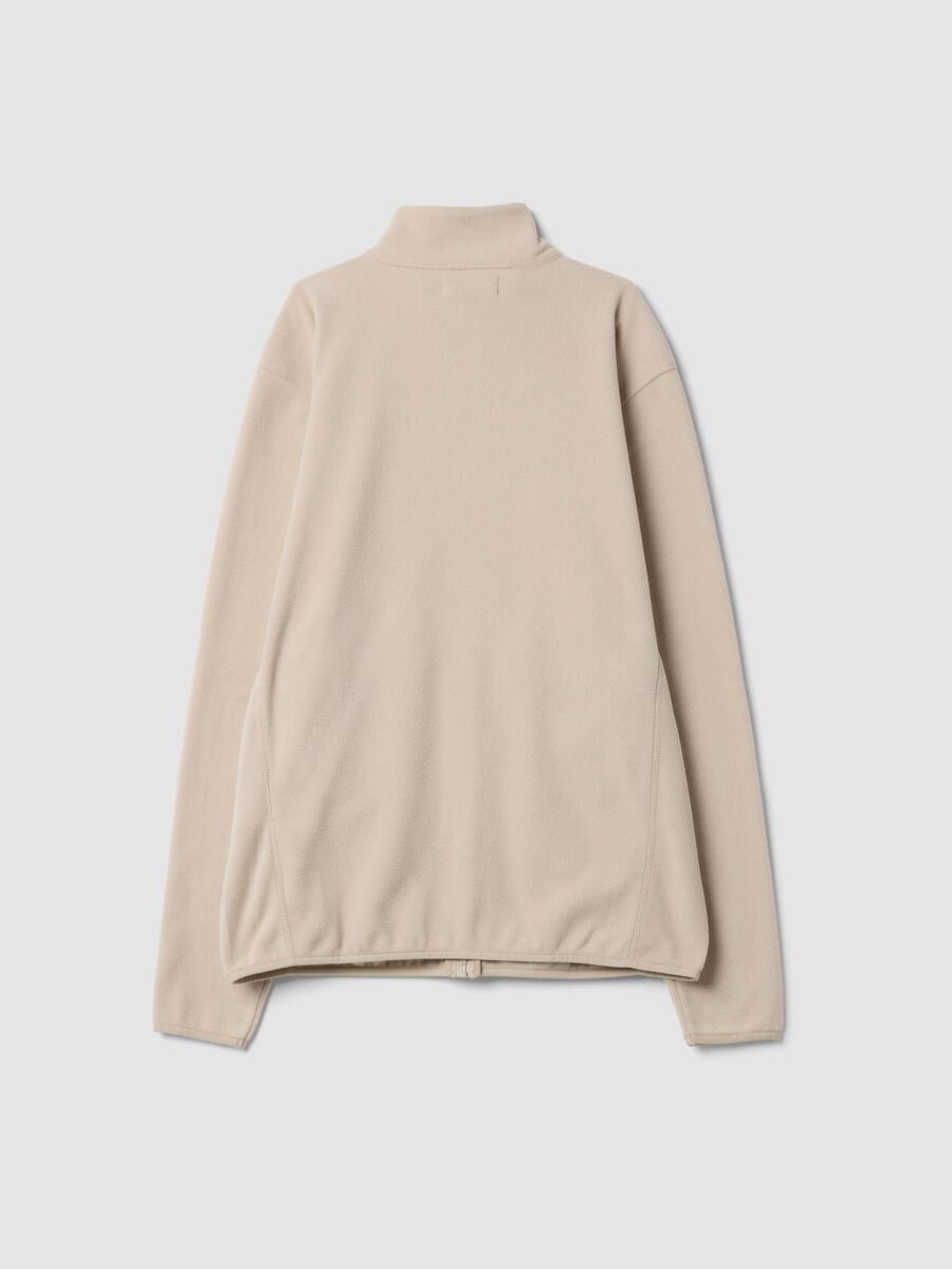 White fleece zip-neck sweatshirt, regular fit_2