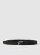 Black braided genuine leather belt_0