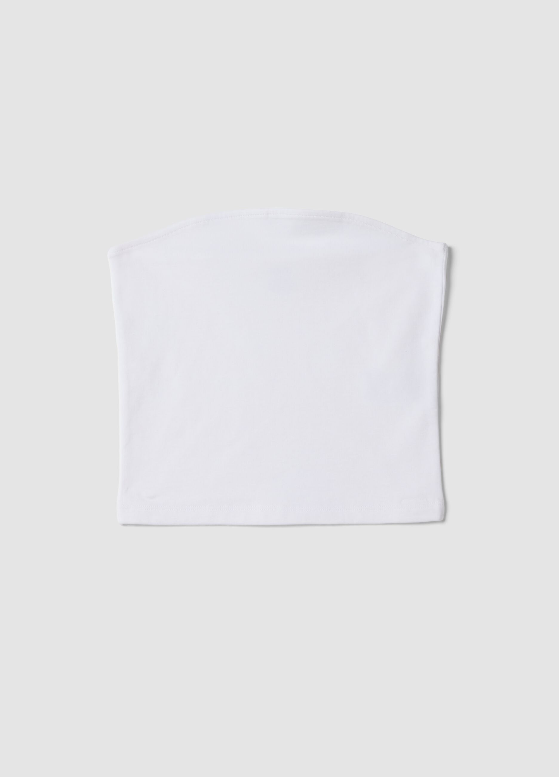 Girls&rsquo; white fitted bandeau top in stretch cotton