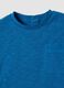Children's regular fit pure cotton blue t-shirt with pocket_2
