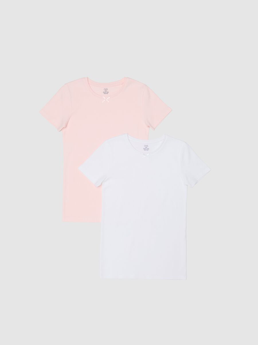 Bipack t-shirt da bambina in puro cotone multicolor regular fit_0