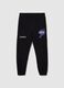 Black jogger trousers for boys in cotton and viscose_3