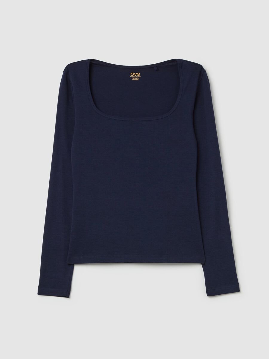 Cotton T-shirt with round neck_4