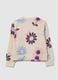 Girl's regular fit pink sweatshirt in pure cotton with floral print_1