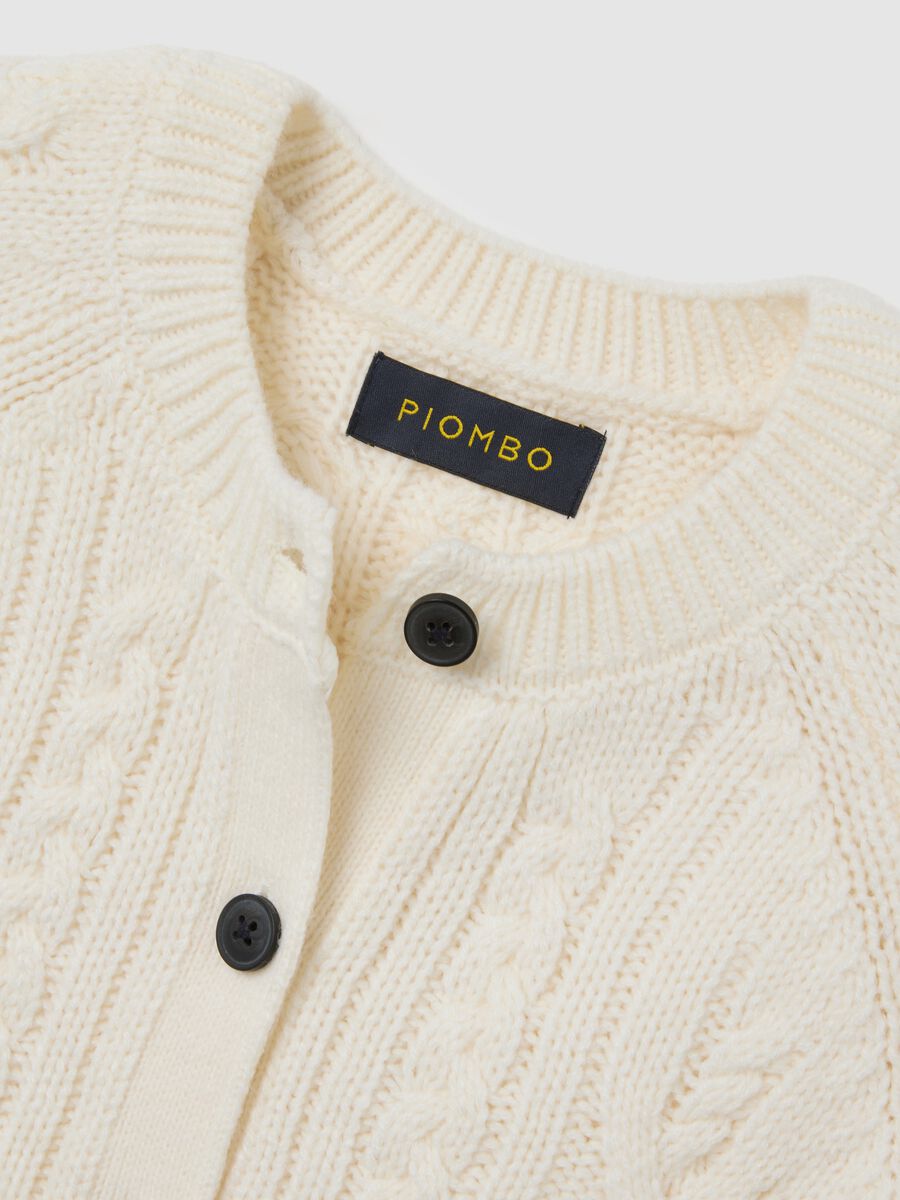 Cardigan beige regular fit con bottoni_5