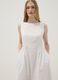 White pure cotton dress with boat neckline_0