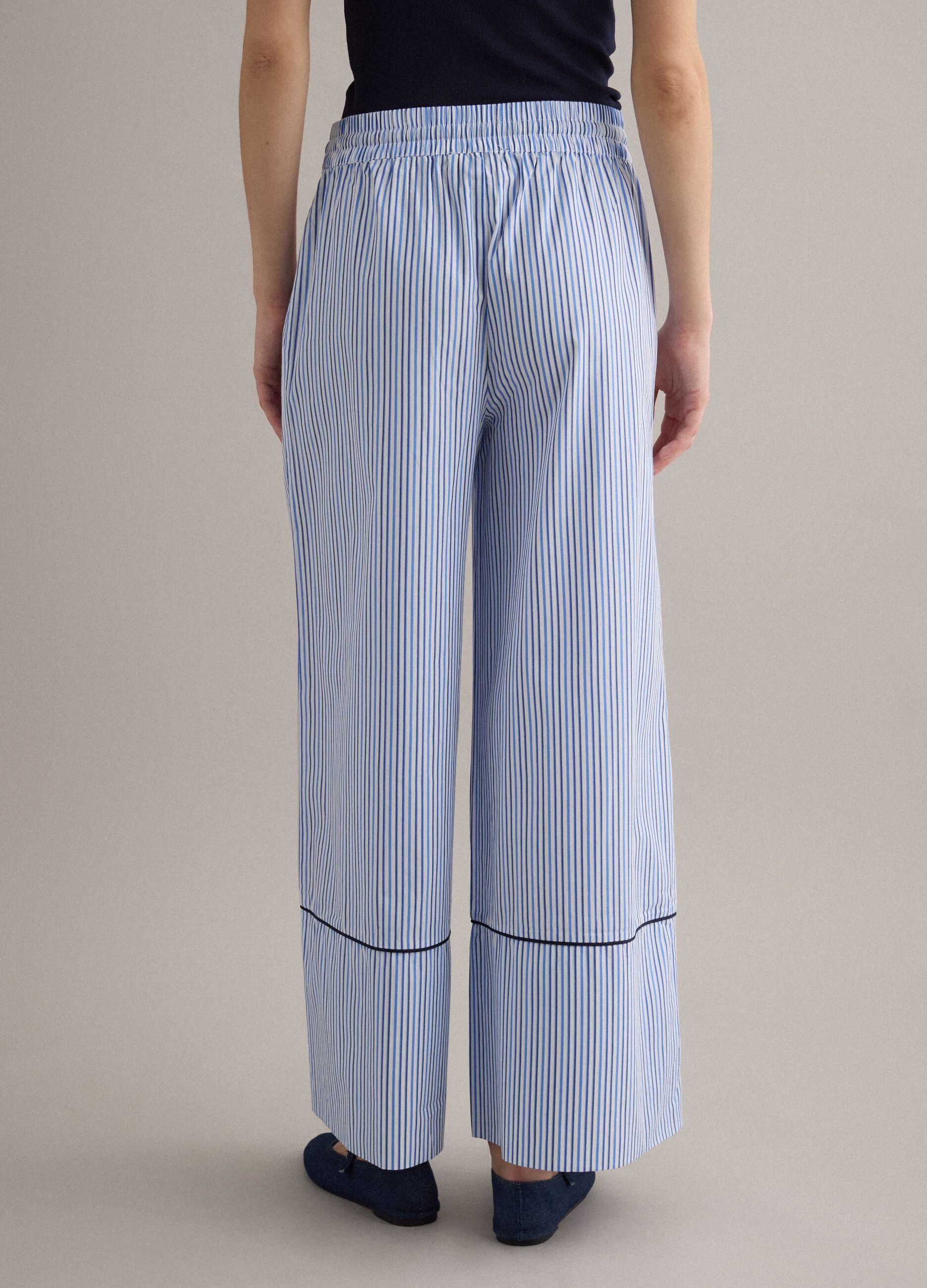 Light blue pure cotton palazzo trousers
