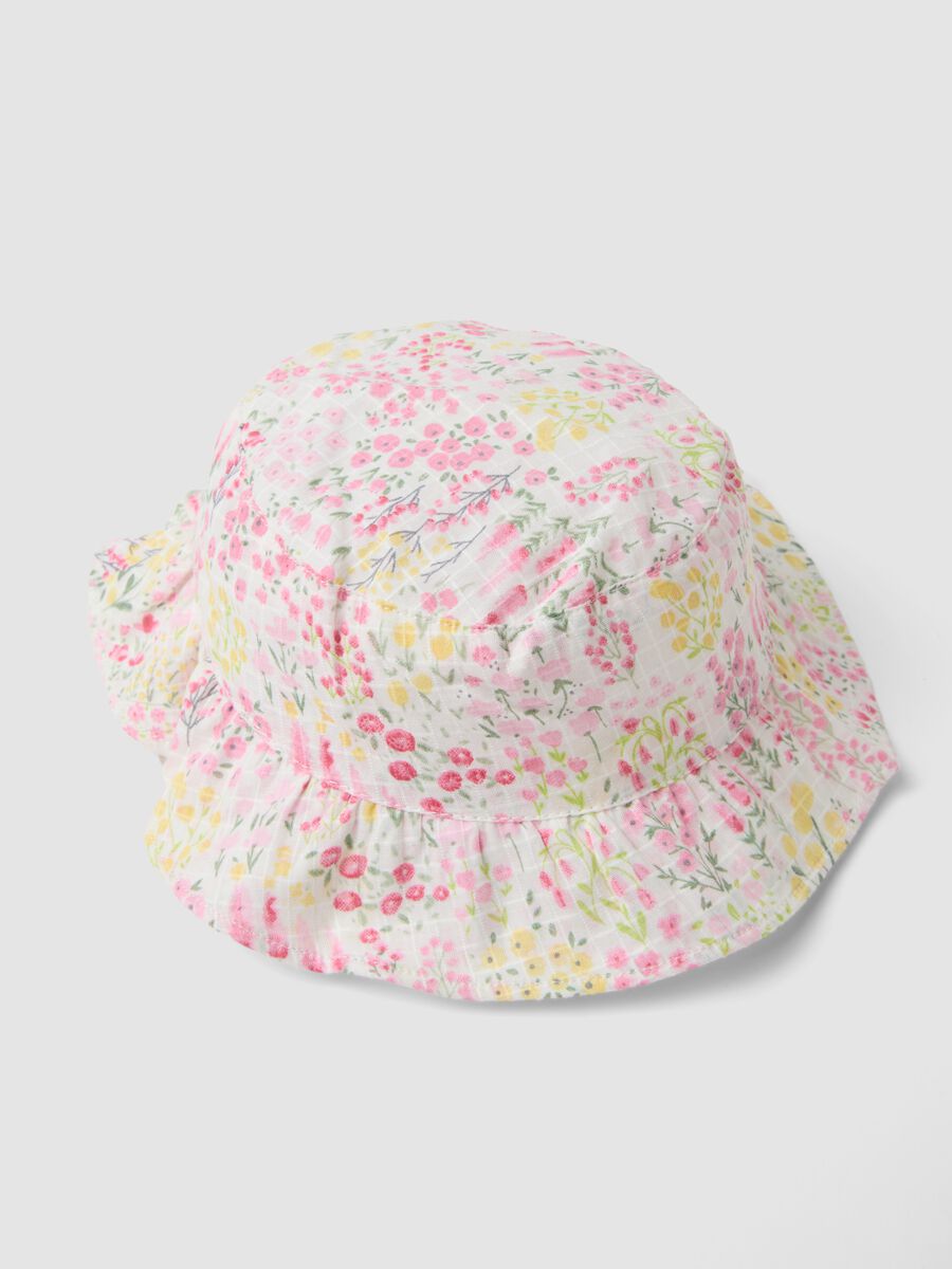 Cappello bucket multicolor in puro cotone per neonata_1