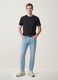 Light blue slim-fit stretch cotton jeans_0