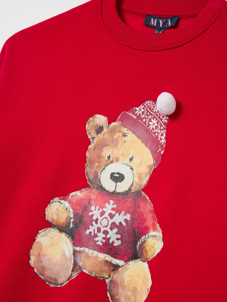 Curvy sweatshirt with Christmas bear print_5