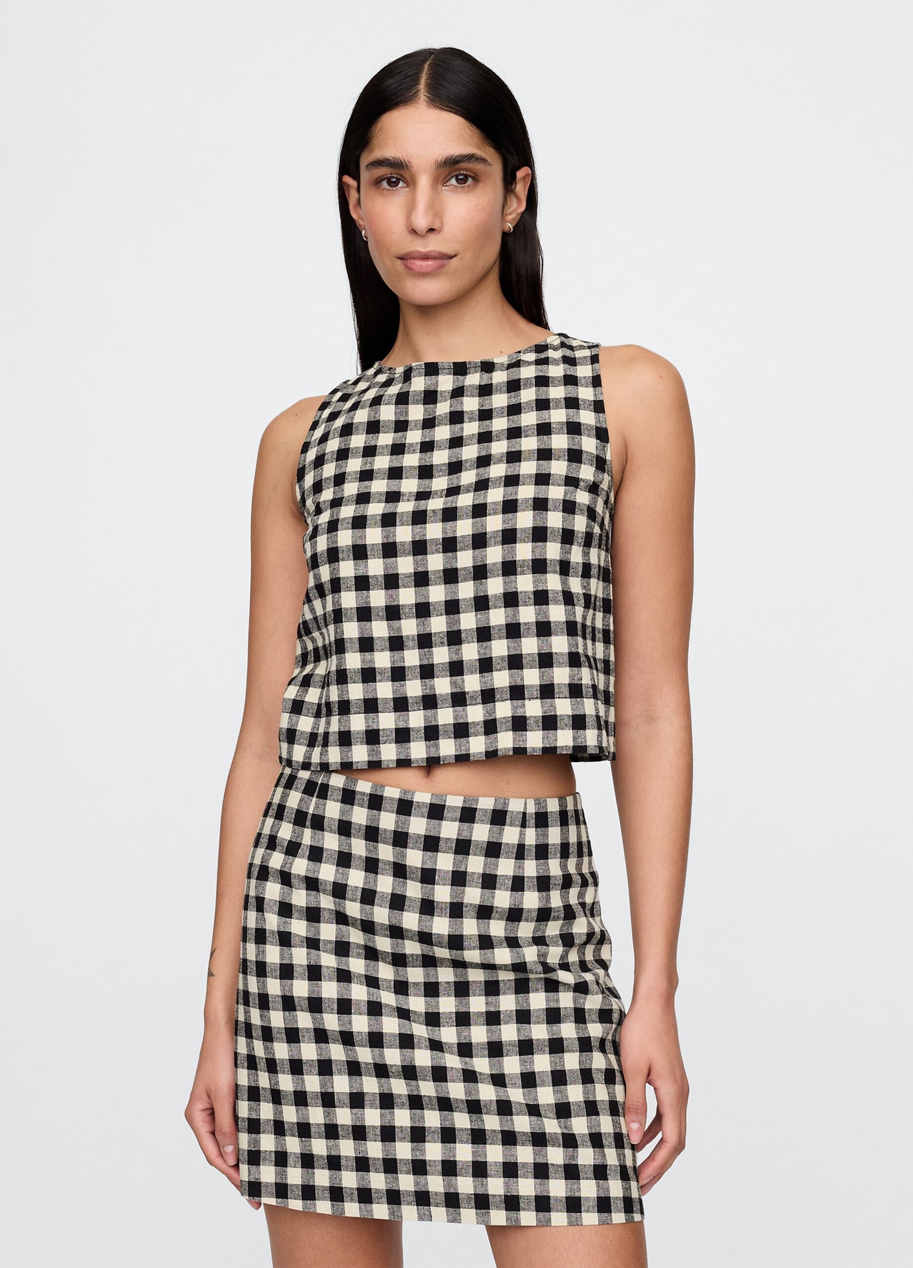 Sleeveless check top