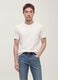 White pure cotton crew-neck T-shirt, relaxed fit_0