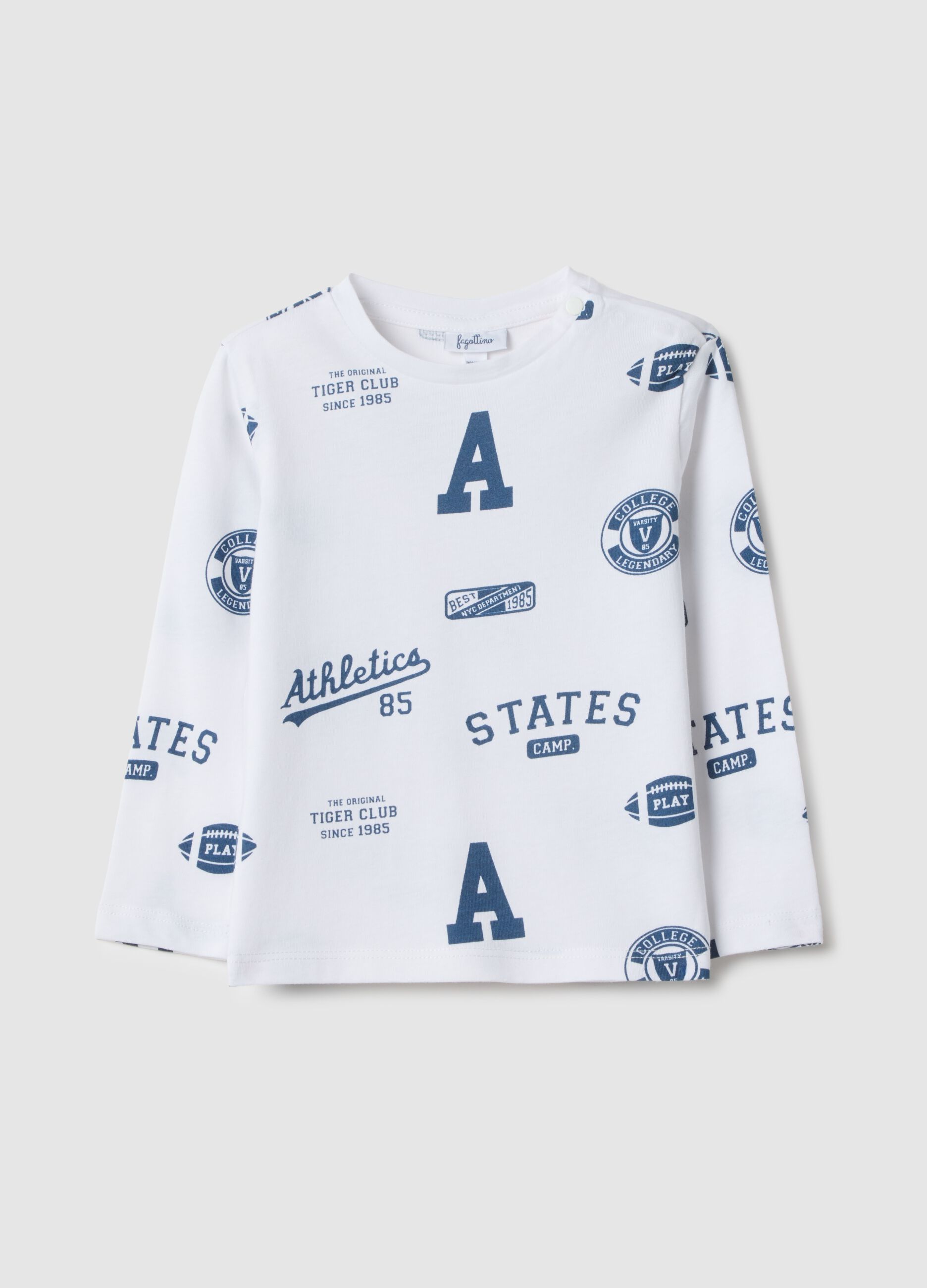 Children's white pure cotton regular fit t-shirt