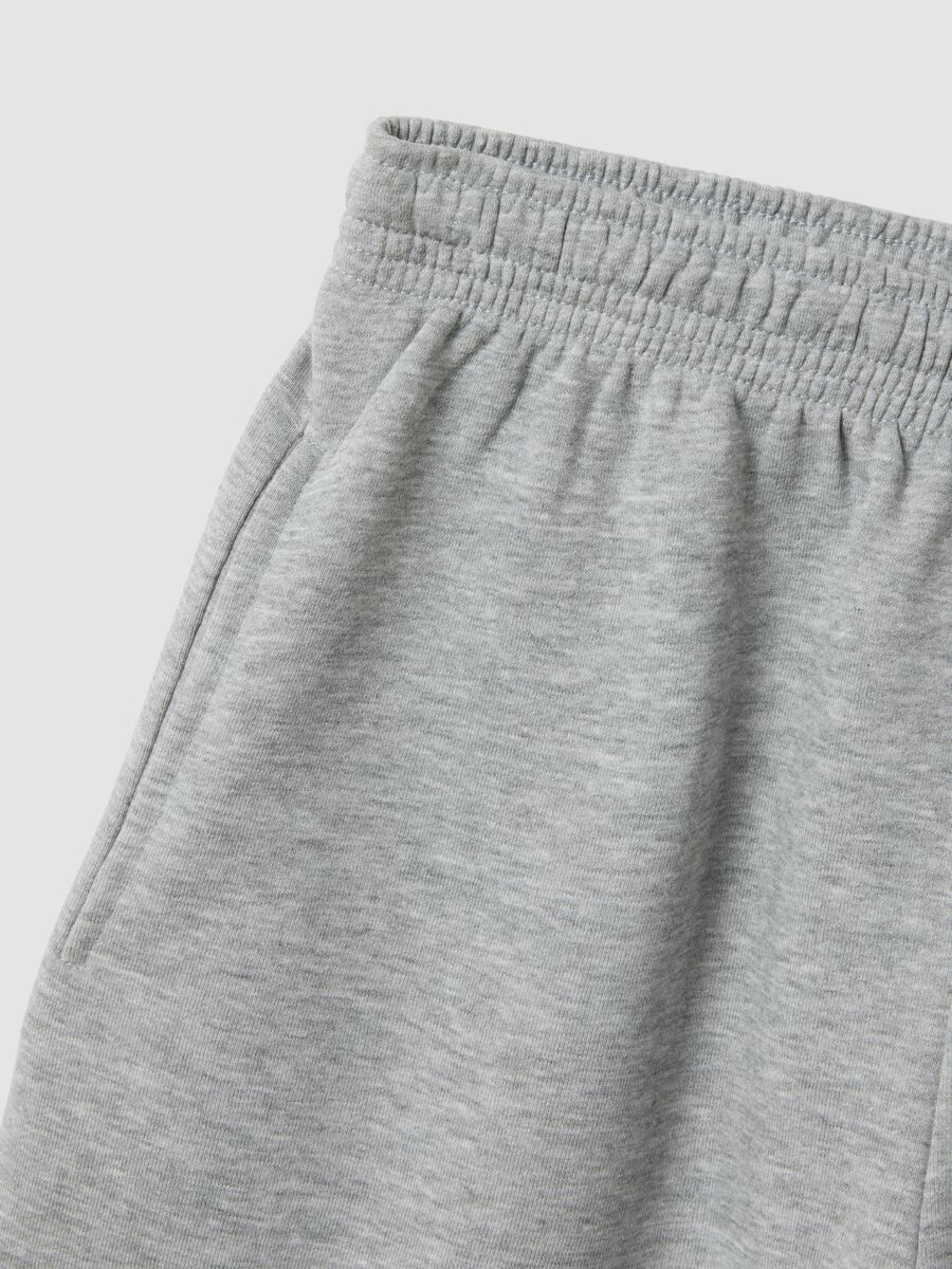 Grey cotton-blend shorts with elasticated waist_1