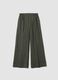 Green wide-leg trousers in stretch viscose_0