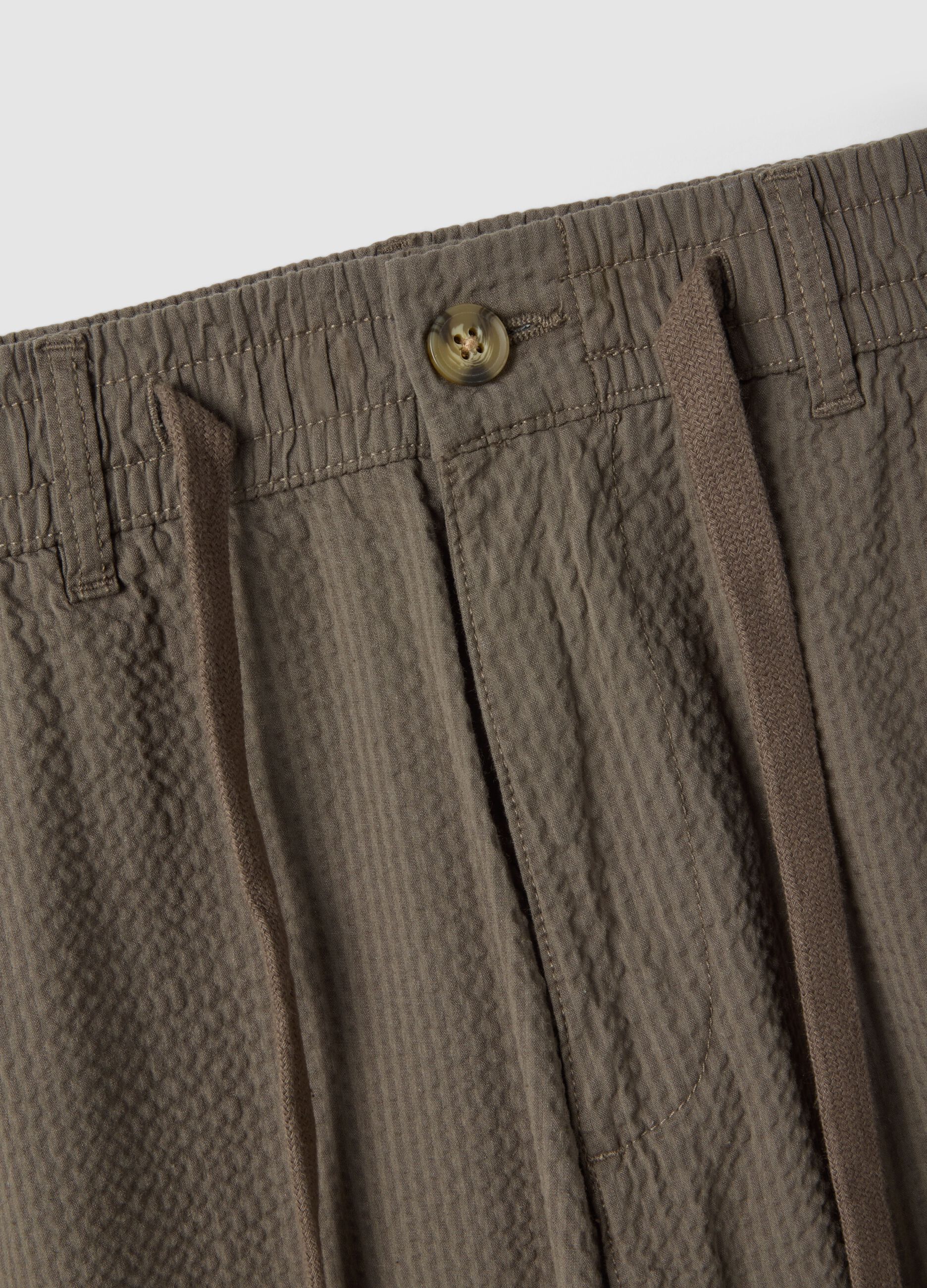 Brown stretch cotton regular fit chino trousers