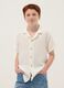 Boys&rsquo; white pure cotton shirt with crinkled texture_0