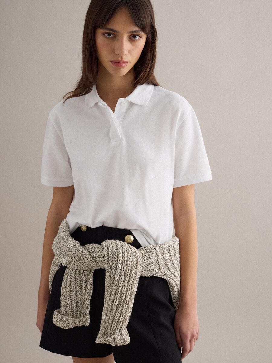 White pure cotton polo shirt regular fit_0